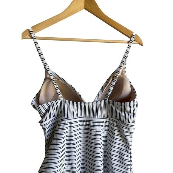 Kona Sol Women's Triangle High Coverage One Piece Swimsuit Striped Size XL - Picture 6 of 7
